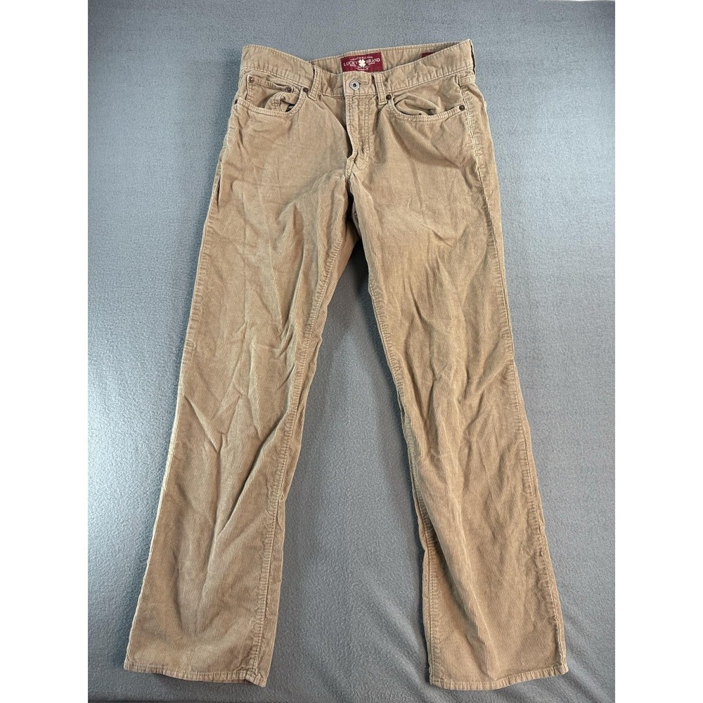 Lucky Brand Pants Mens 32x32 Beige Regular Fit Corduroy 361 Vintage Straight
